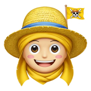 One piece straw hat flag sticker