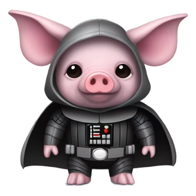 Lavender gray Pig darth Vader face armadillo darth Vader fanned tail feathered tail pig armadillo darth Vader face sticker