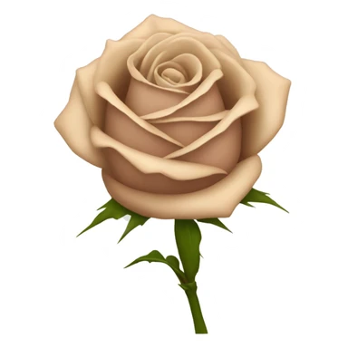 Beige rose with thorns and a brown satin ribbon around the stem sticker