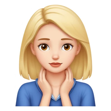 girl with hands on her neck sticker