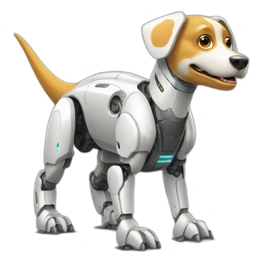 robotic dinosaur dog sticker