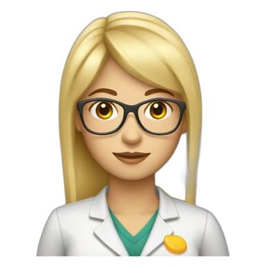 blonde chemistry teacher with bangs sticker