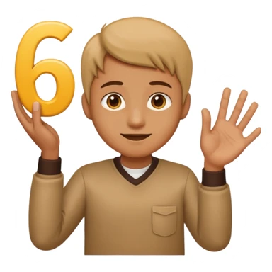 replace the ice cream with the numbers 6 and 7 holding his hands doing this emoji 🫴 and the left is the same emoji but flipped sideways then make the emojis 6️⃣7️⃣ go in each so six gos in the left hand and seven goes in the right hand sticker
