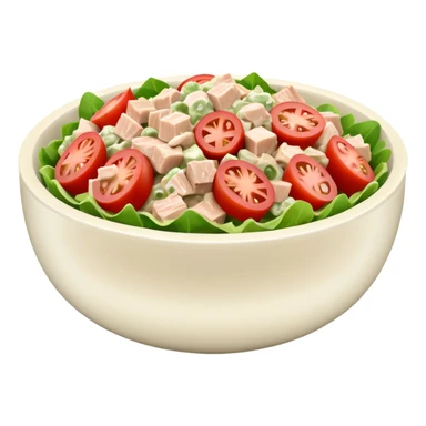 a bowl of tuna salad, minimal, simple, clear sticker