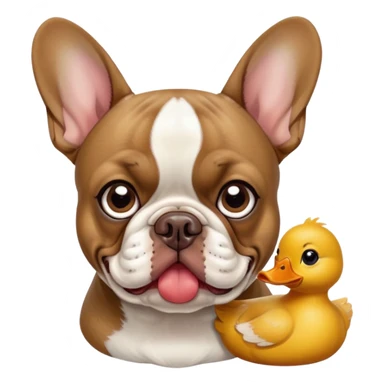 French bulldog with duck in mouth sticker