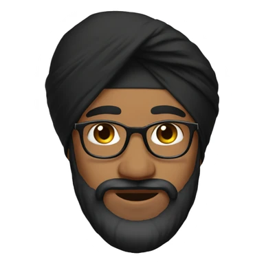 me wearing black sikh turban sticker