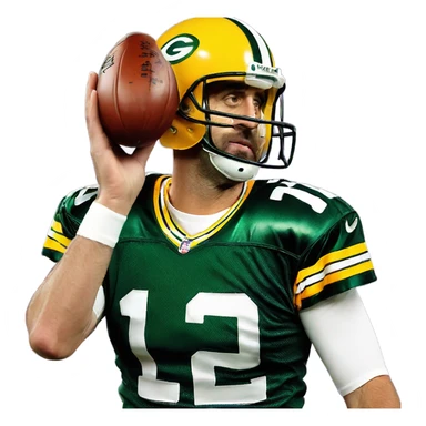 Aaron Rodgers spiking an eggplant sticker