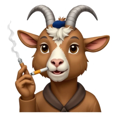 Goat with a cigarette  sticker