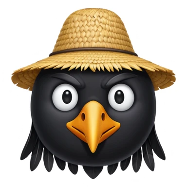 straw crow sticker