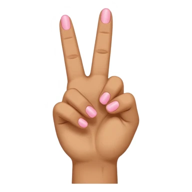 peace sign emoji but with the middle and ring fingers up instead of the index and middle finger. Keep the pinky, index, and thumb down. Only have the 5 normal fingers in the picture sticker