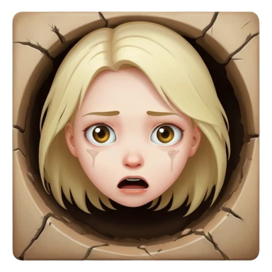 Girl trapped in hole  sticker
