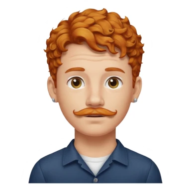 im short curly ginger haired young guy and also have earring on my left ear also have clean moustaches  sticker