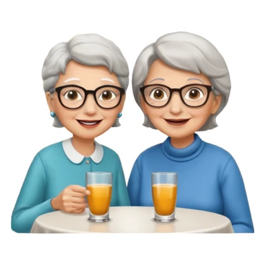 conversación dentro de un restaurant  dos personas y una de las persoans sea una abuela sticker