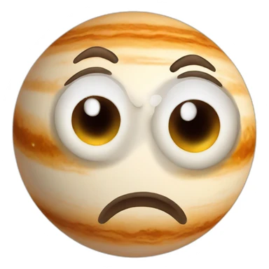 planet Jupiter with a cartoon racial face with big confident eyes sticker
