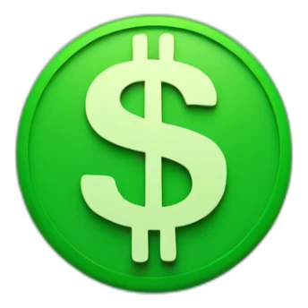 small dollar sign green with blue background sticker