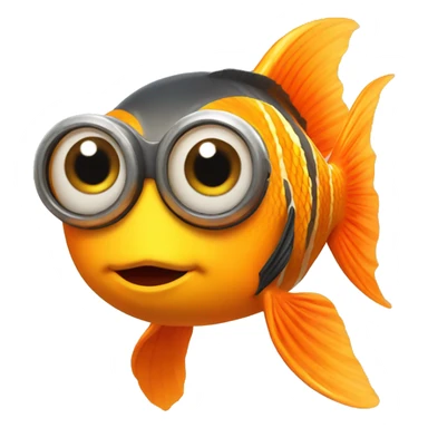 Cute goldfish minion sticker