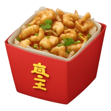 Chinese food in a red box sticker