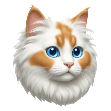 fluffy white and orange cat with blue eyes sticker
