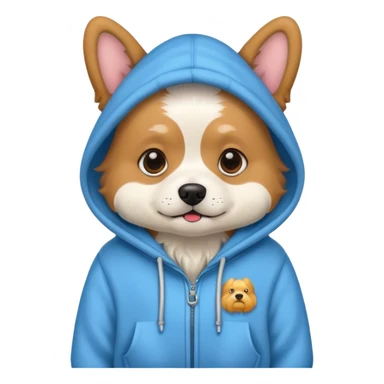 Dog wearing a hoodie sticker