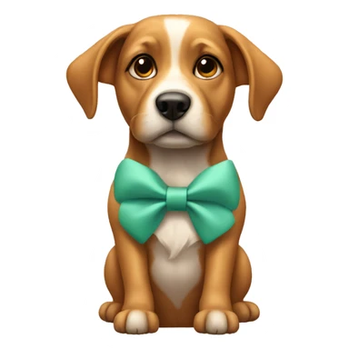 dog wearing bows sticker