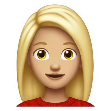 12 Years Old Girl With Blonde Hair, Red Sweater and Black Jeans  sticker