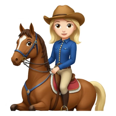 jeune fille a cheval sticker