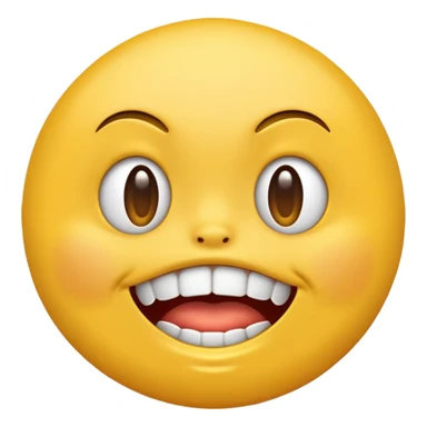 grimacing yellow round emoji with silver teeth sticker