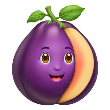 Eggplant riding a peach  sticker