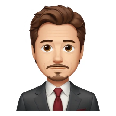 Tony Stark with wavy hair smirking sticker