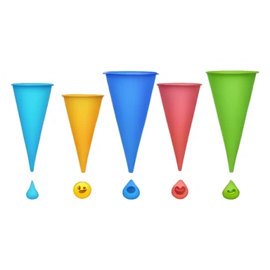 create an emoji of a marketing funnel with 4 different colors sticker
