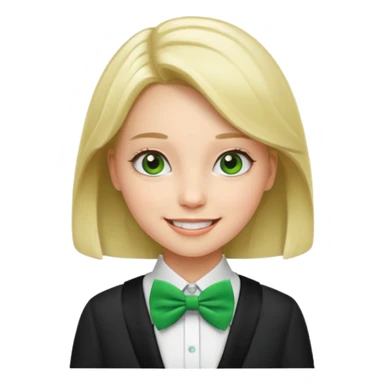 girl with green bow tie sticker