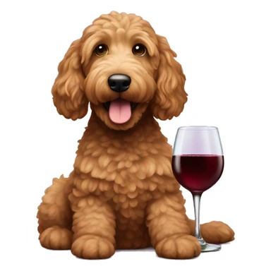 toasting wine brown golden doodle sticker