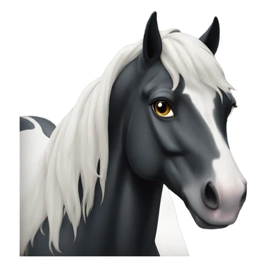 black horse with long wite blaze sticker