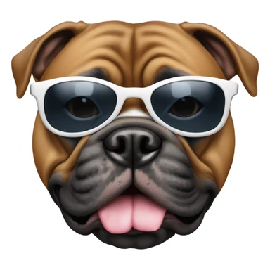 Black American Bully with sunglasses sticker