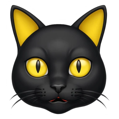 Black cat with yellow ears mad sticker