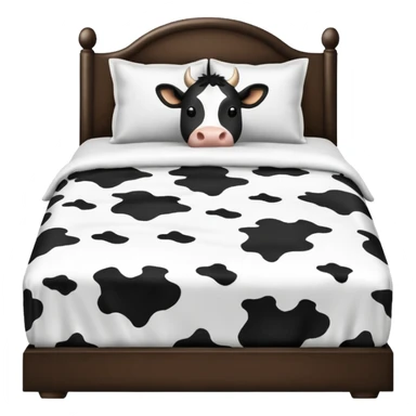 Cow print pattern bed sticker