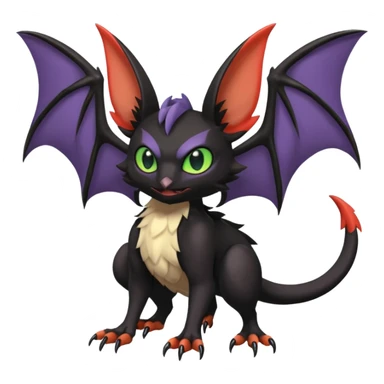  Noibat-Noivern-Trico-Nargacuga-Litten-Hybrid with huge bat wings for ears sticker