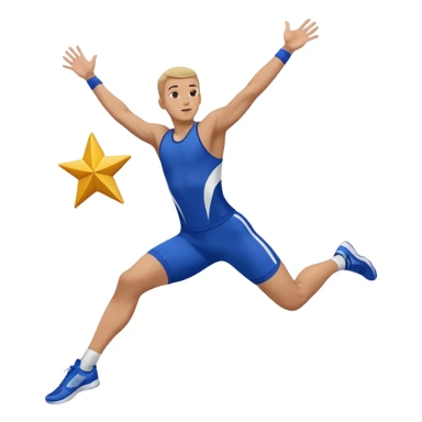 make a person jumping in a star position  sticker