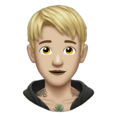 lil peep with tattoo in face sticker