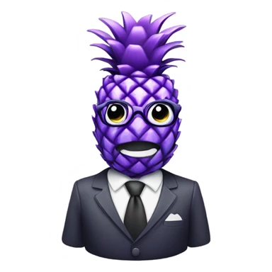 Purple pineapple wearing formal wear sticker