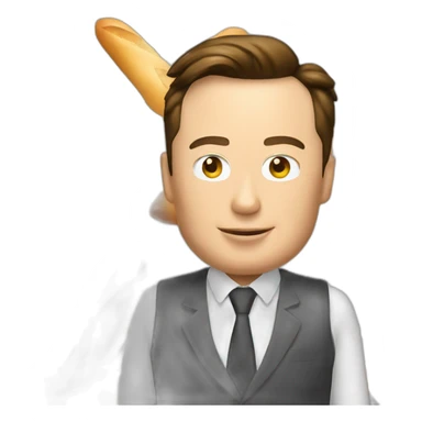 Elon musk tient baguette sticker