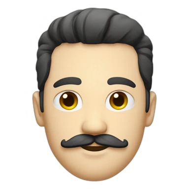 homme blanc avec une moustache carré avec les cheveux noir et une coupe sur le coté sticker
