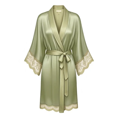 Pale olive silk lace robe sticker