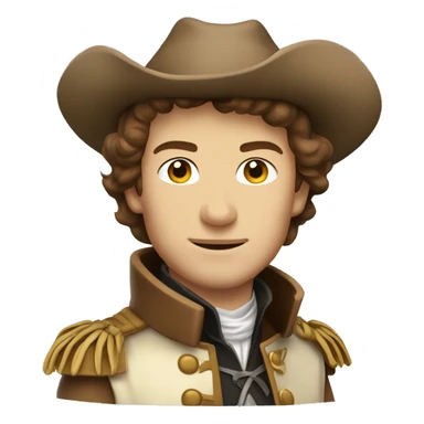 Musketeer man beige jacket short brown hair smirk sticker