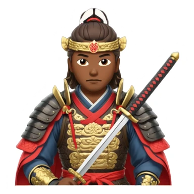 guerrero samurai con su espada en la mano sticker