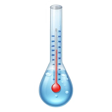 The thermometer is placed in a clear glass of water and shows the temperature. sticker
