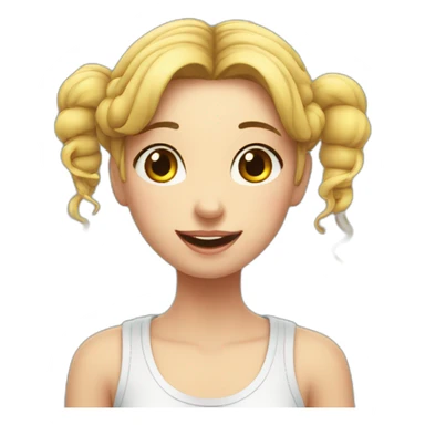 girl in love with worm sticker