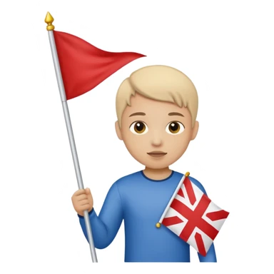 Flag holder kid sticker