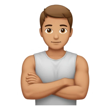 a man with arms crossed around his neck sticker