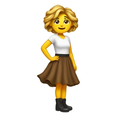 Poop wearing a skirt sticker